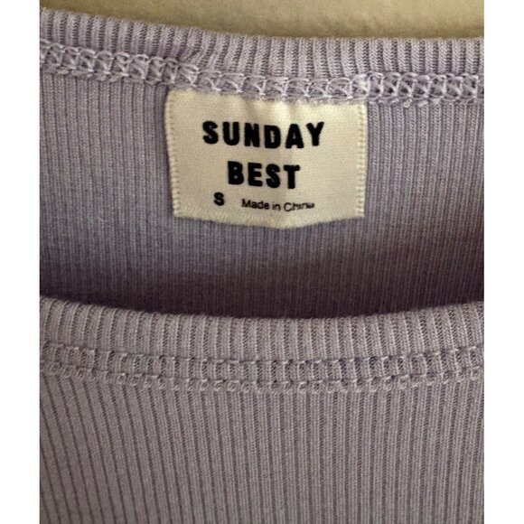 Aritzia Sunday Best Top Bundle Honor Rib Long Sleeve +  Lola Henley Tank Size S - Picture 4 of 13